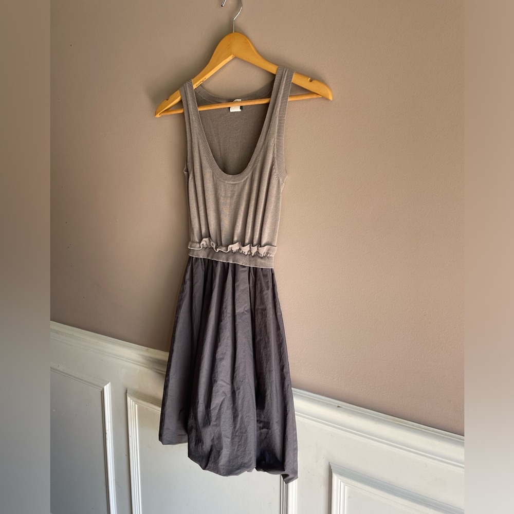 J. Crew Gray Sleeveless Stretch Blouson Fit & Flare Bubble Dress Size X-Small XS